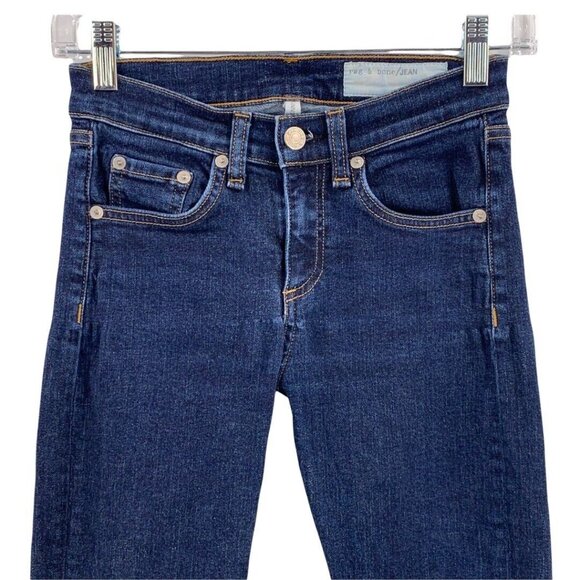 Rag & Bone High Rise Heritage Blue Skinny Raw Ankle Jeans Size 24 - Picture 3 of 7
